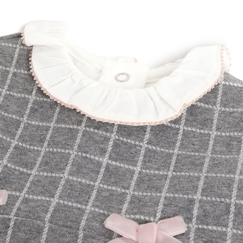 Girls Medium Grey Solid Bodysuit With Dress image number 4